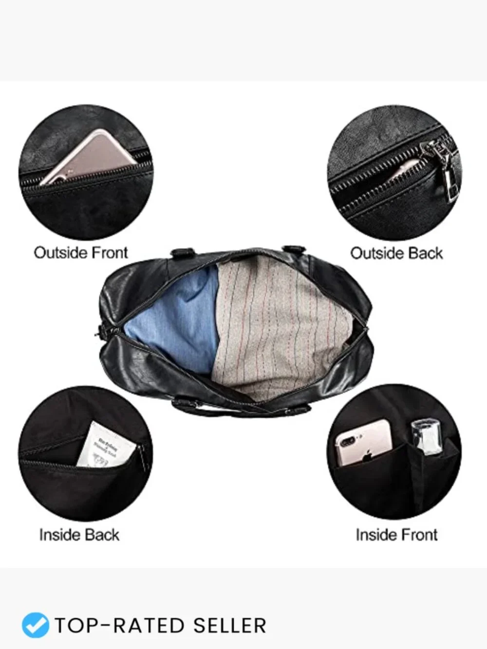 Overnight Weekender Travel Bag with Shoe Pouch Duffel Carry On